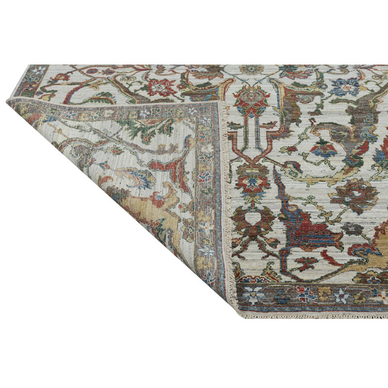 Tapis ivoire et chameau noué à la main de haute qualité, Ivoire / chameau, Rectangle 9' x 12'