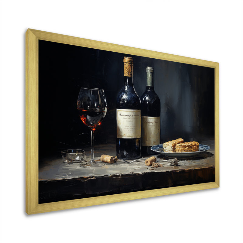 Sommeliers "sélection I" sur toile, Cadre doré simple, H 12 po x l 20 po x P 1 po