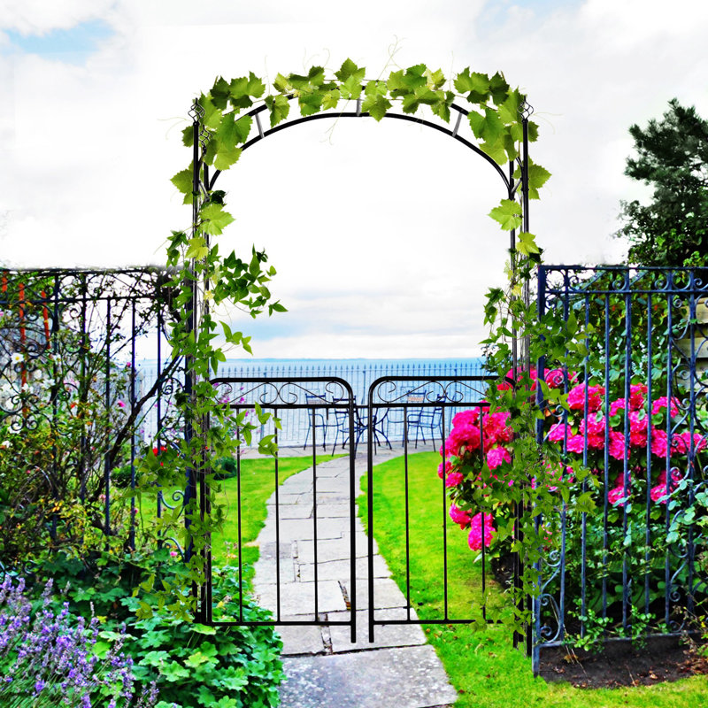 Tonnelle de jardin avec barrière Outsunny