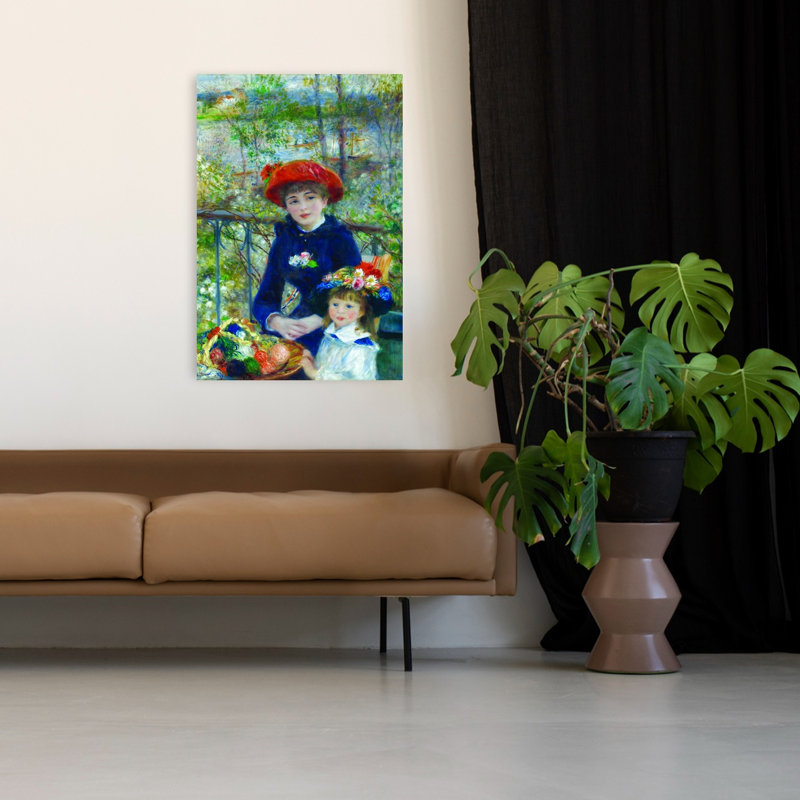 Two Sisters 1881 Classic Abstract Landscape Nature Wall Art Print by Pierre-Auguste Renoir - Wrapped Canvas Print