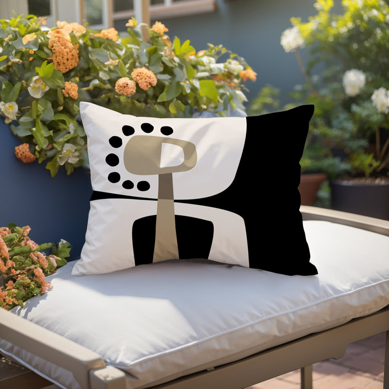 Coussin lombaire réversible intérieur / extérieur Sofi Minimalist, H 14 po x l 20 po, Crème, crème