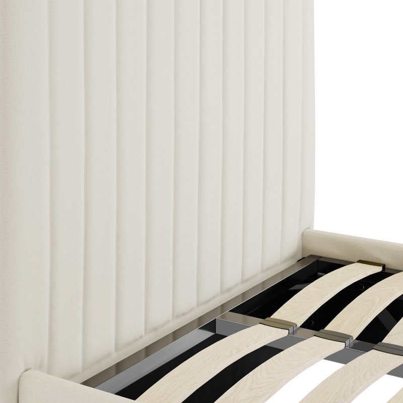 BERLIN TALL UPHOLSTERED OTTOMAN BED, White, Single (3')