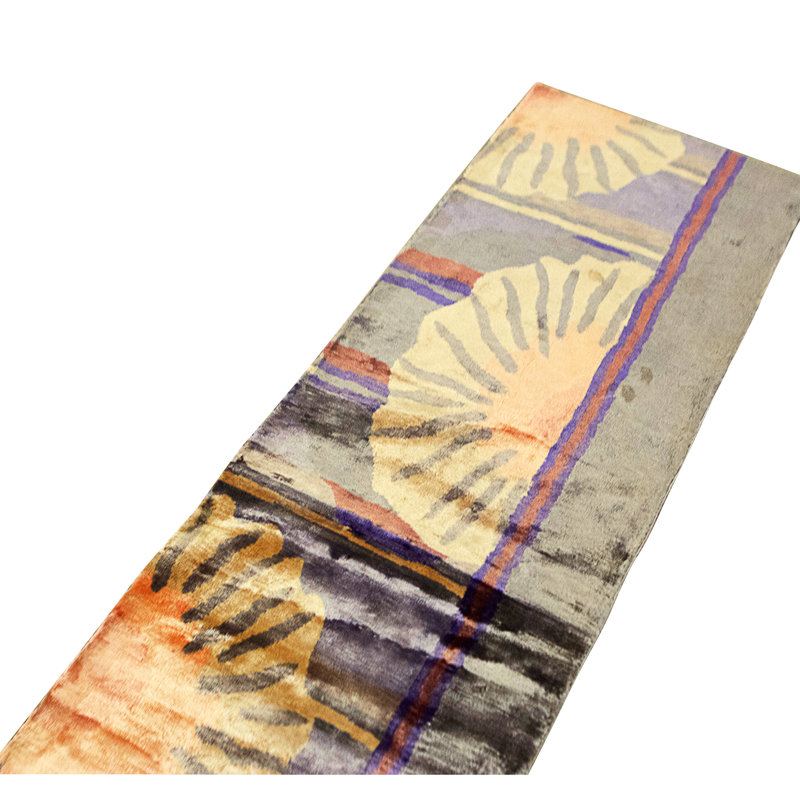 Hand Knotted Wool Area Rug in Purple