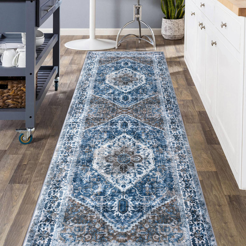 Jodhveer Area Rug Washable Rug Non-Slip Backing Indoor Rugs, Runner 3' x 8'