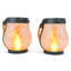 Lanternes solaires d'extérieur imperméables et effet de feu FoxFlame Schoolhouse | Paquet de 2, lanterne solaire extérieure, lumières solaires suspendues pour l'extérieur, idéale pour le porche, le patio, le jardin, la table ou un présentoir suspendu-133863391
