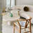 Cream marbled resin coffee table