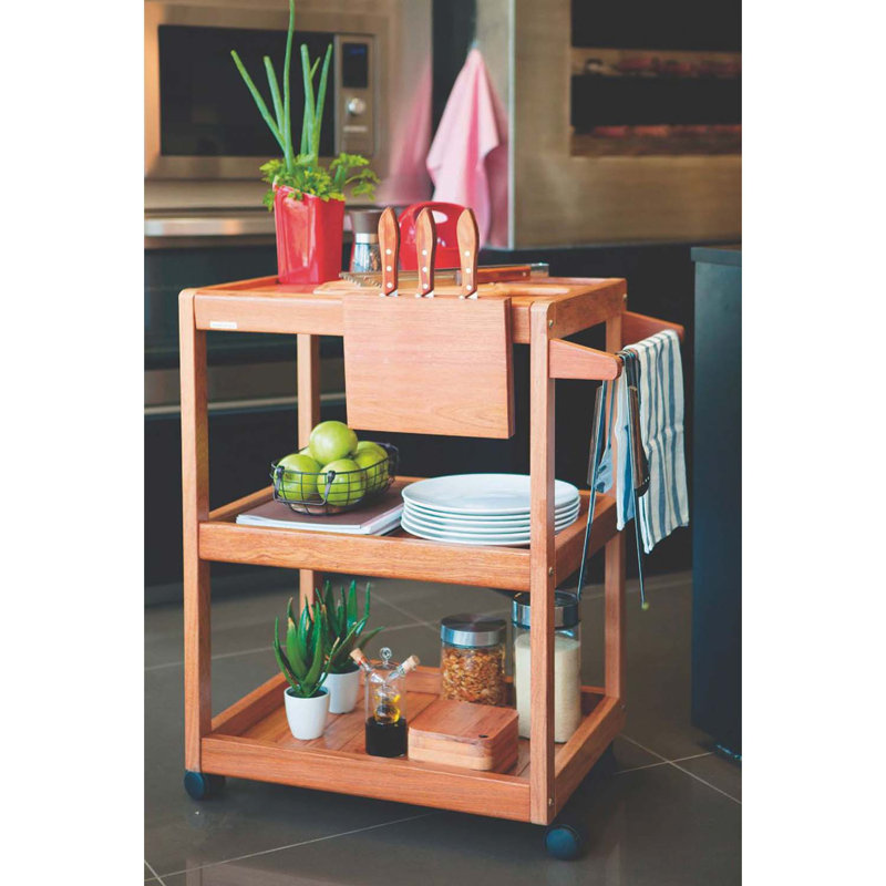 BBQ Churrasco Solid Wood Kitchen Trolley