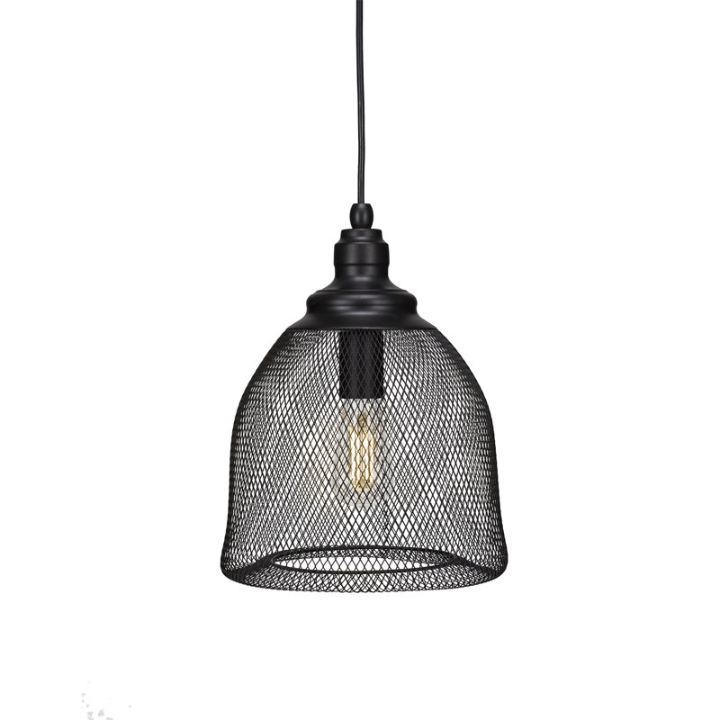 Luminaire suspendu en forme de plexus Adkins avec ampoule DEL antique transparente, H 11,75 po x l 10,25 po x P 10,25 po