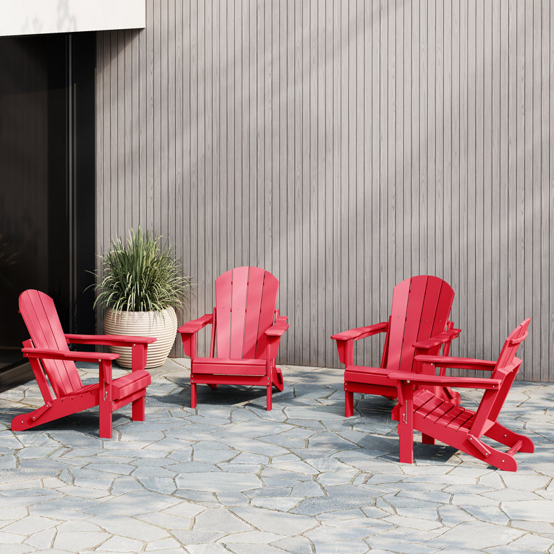 Chaise Adirondack pliante Laguna HDPE, Rouge