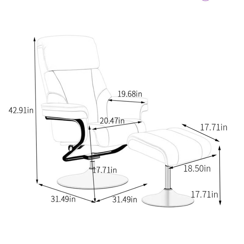 Fauteuil inclinable Angee, Noir