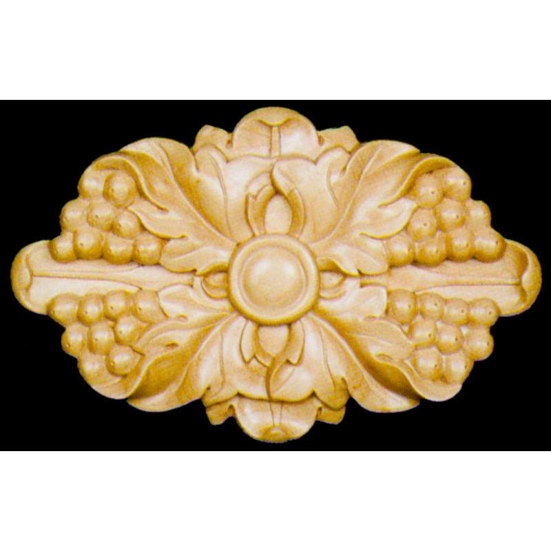 8'' H x 12'' W x 1'' D Wood Rosette Applique