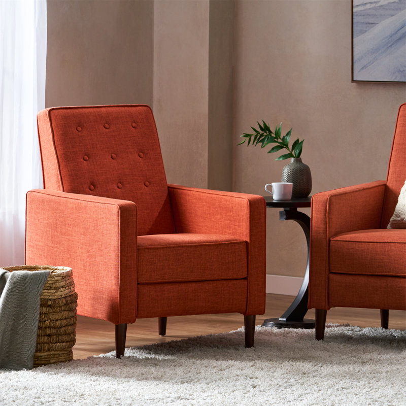 Fauteuil inclinable Aubrie, Tissu orange