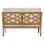 Causeuse d'extérieur en bois d'acacia avec coussins, finition naturelle avec tissu beige