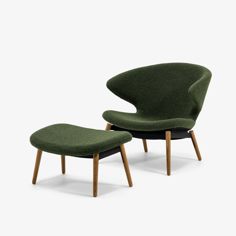 Ella Boucle Chair, Moss Boucle, Oak