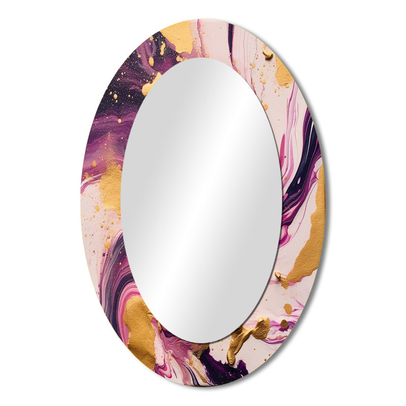 Konen - Miroir abstrait en métal, 36 po x 24 po
