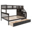 Lit superposé simple au-dessus d'un lit double avec tiroir, garde-corps et rangement pour chambre à coucher, dortoir, pour adultes-1547806676
