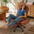 High-Back Cross-legged Office Chair with Flip-up Arms,Height Adjustable Swivel Ergonomic Executive Chair with Footrest and Side Pockets-115211742-121632998