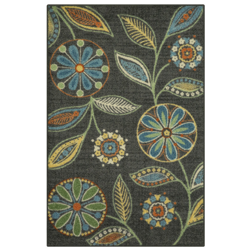 Adderley Floral Indoor Rug, Rectangle 3'4" x 5'