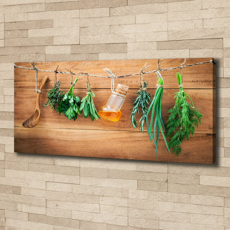Herbs On A String - Wrapped Canvas Print