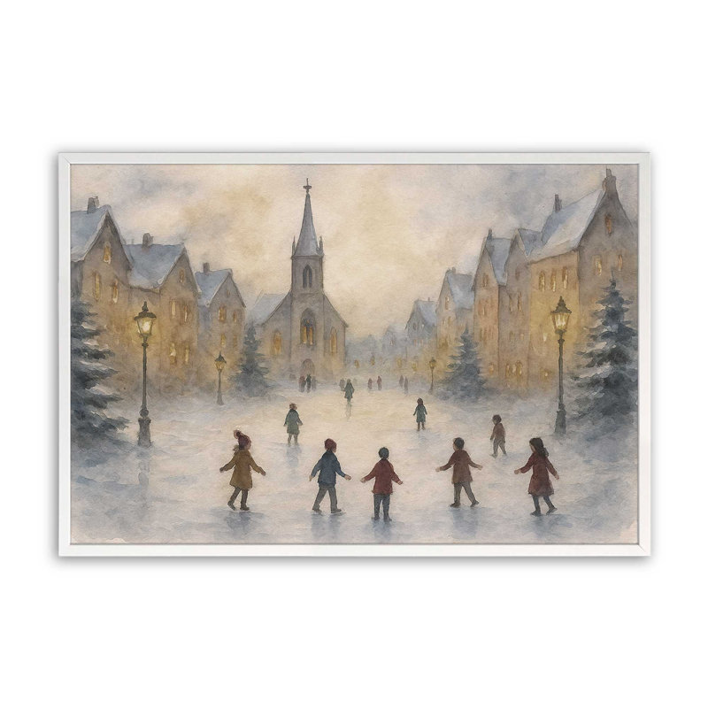 «Frosted Village Joy», reproduction d'art, 8 po x 10 po, Blanc opaque
