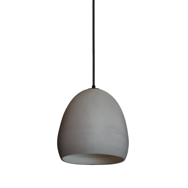 Clay 1 - Light Pendant, Black Fabric, Matte Gray, No