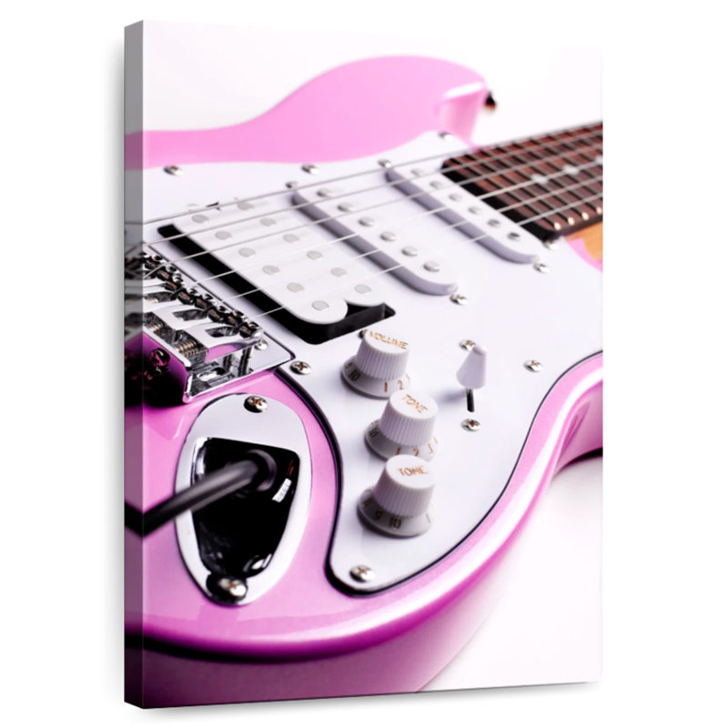 Abarca Retro Pink Electric Guitar, 39" H x 26" W