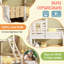 White Wooden Cabin Bunk Beds With Ladder And Slide, Multi-Functional Tree-House Bed Twin Sleeper (90+135) X 190 Cm