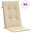 Highback Chair Cushion Set of 6 Beige 100 Percent Polyester Outdoor Garden Chair Pads-265888050