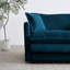Canapé modulaire confortable en forme de U avec méridienne réversible en chenille bleue et coussins doubles