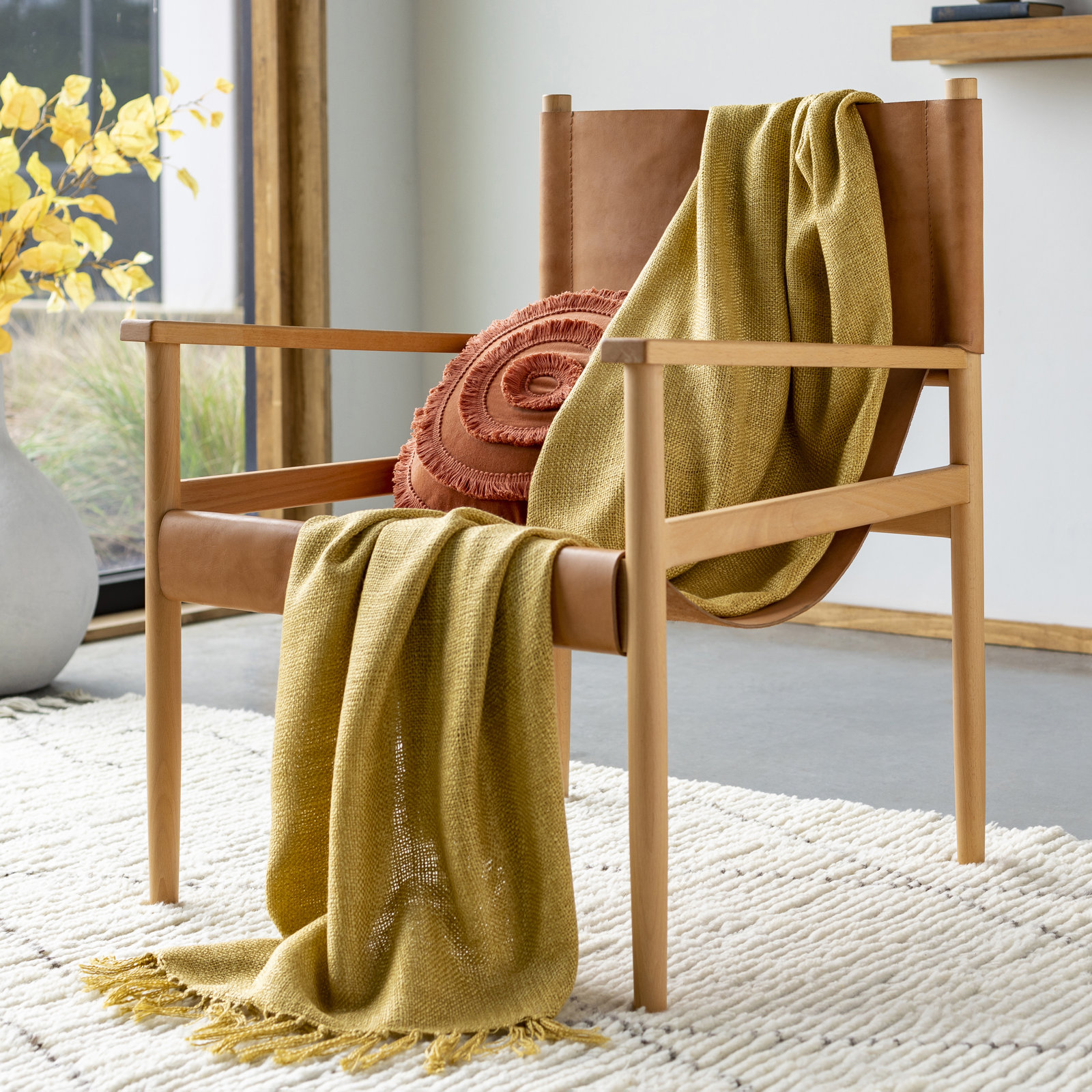 Dennie Heated Knit Throw Blanket, Mustard