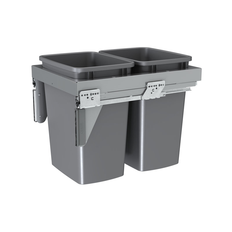 Couvercle en acier pour installation de déchets et de recyclage Contenants et fermeture en douceur pour base à accès complet de 18 po