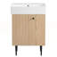 Meuble-lavabo en bois 21,6 po avec rangement à droite, lavabo simple en céramique et structure en métal durable
