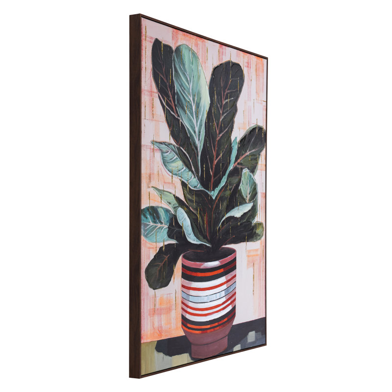 Plante en pot II - art mural encadré à la main
