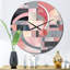 Horloge murale en métal rose-93383312