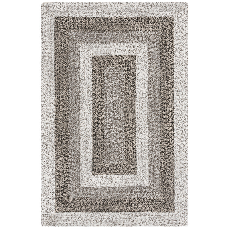 Burgan Woven Performance Machine Washable Performance Chevron Indoor/Outdoor Area Rug, Oval 8' x 10'