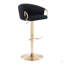 Tabouret de bar réglable en métal et velours Claire par Lumisource-43879035