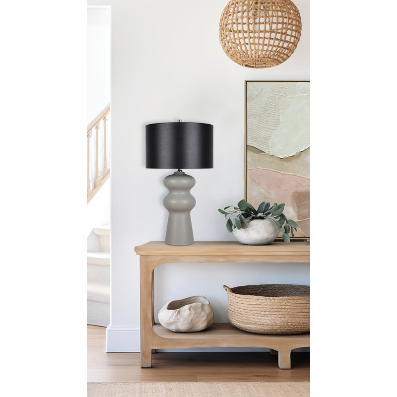 Echo Essence Ceramic Table Lamp - Textured Grey