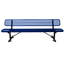 Banc d'extérieur robuste de 2,4 m (8 pi) - Couleur bleue, résistant aux intempéries pour pelouse et terrasse, assise de 2,4 m (8 pi) en métal recouvert de plastique, résistant aux dommages