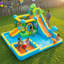 Luxury Dinosaur Theme Inflatable Water Slide Bounce House With Volcano Sprinklers