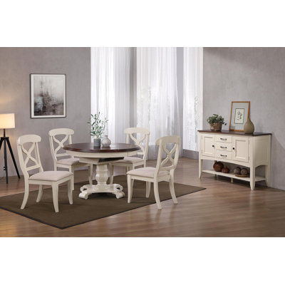 Andrews Solid Wood Solid Wood Top Pedestal Dining Set