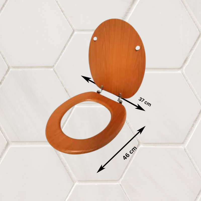 Ackryod Soft Close Elongated Standard Toilet Seat, Brown