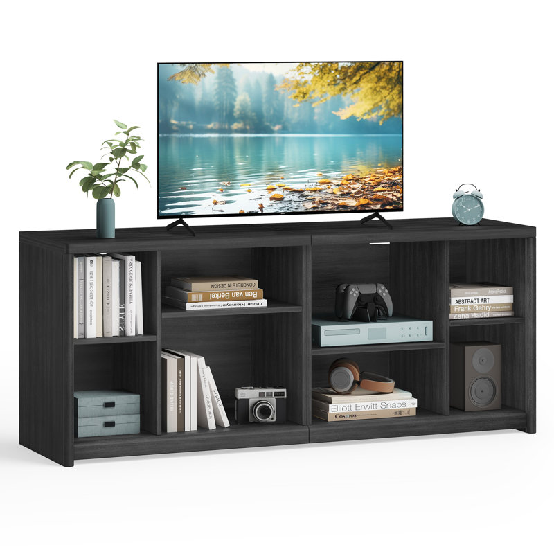 Tv Cabinet With Storage Shelves, Black