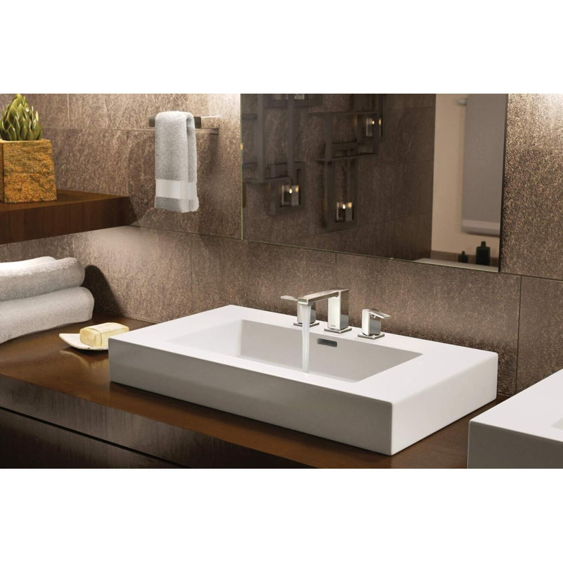 Robinet de salle de bain surdimensionné à 90 degrés avec bonde, Chrome