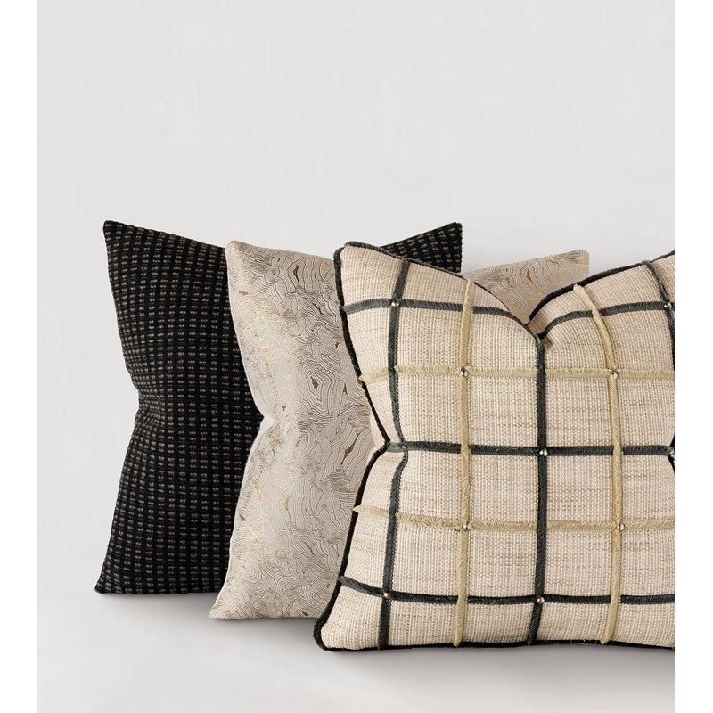 Gilmer Square Pillow Cover & Insert, Gilmer Brulee, Faux Down