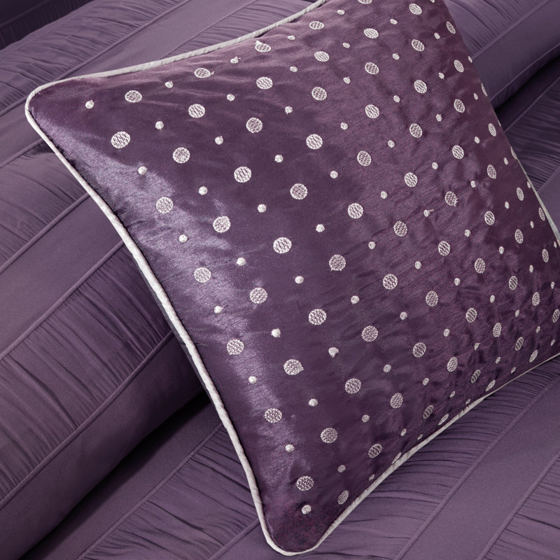 Plum Purple King 7-Piece Jacquard Comforter Set