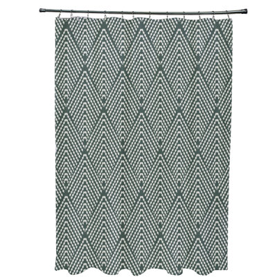 Jacquees Aspect Geometric Single Shower Curtain + Hooks