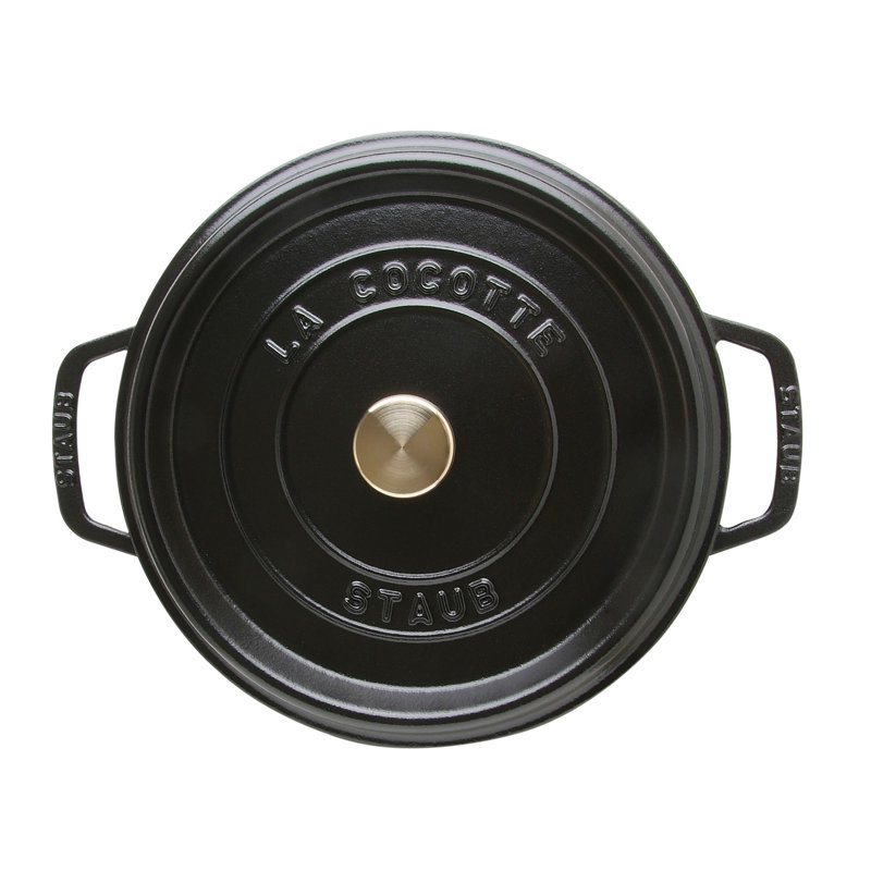 4.97-qt Cast Iron Round Dutch Oven, Black