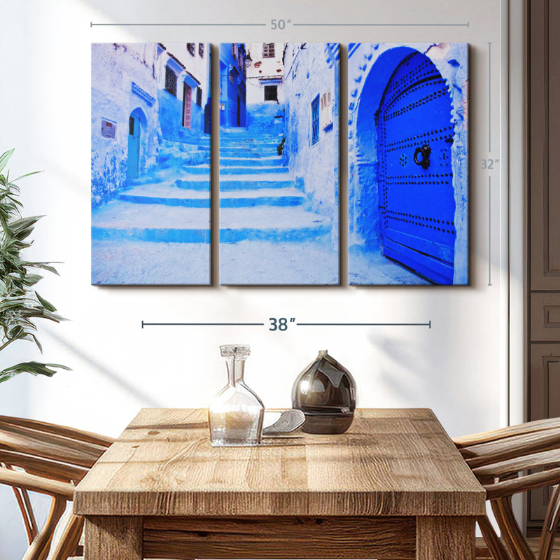 Architecture «Chefchaouen Blue City Wall Art» sur toile, H 32 po x l 50 po x P 1,25 po