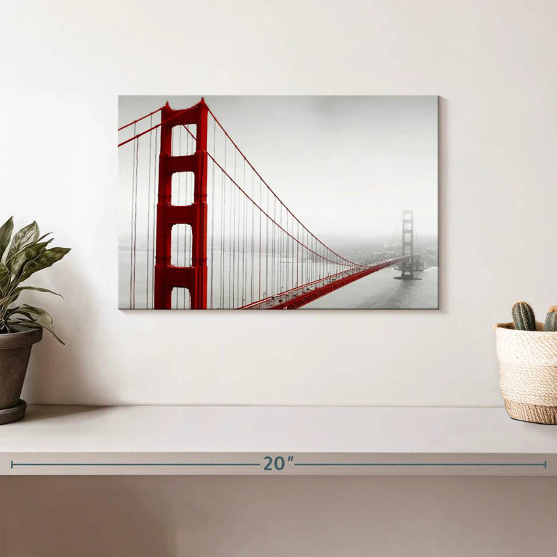 Lilie Golden Gate Bridge dans le brouillard, H 8 po x l 12 po