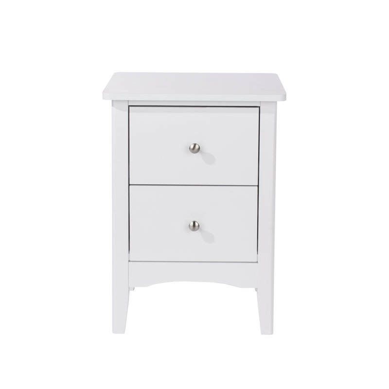 Uma 2 Drawer Bedside Table, White